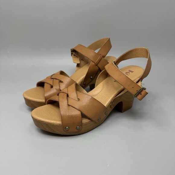 KORKS Womens US 8 Caramel Brown Leather PLAFORM BAGLEY SANDALS  Strappy main image 6